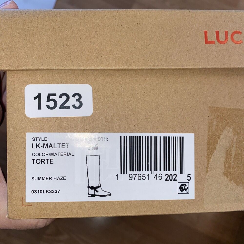 NEW Lucky Brand Maltet Leather Knee-High Riding Boots Size 7M Summer Haze Torte - Picture 3 of 13